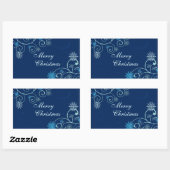 Weihnachts-Schneeflocke Frohe Weihnachtskleber Rechteckiger Aufkleber (Blatt)