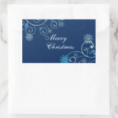 Weihnachts-Schneeflocke Frohe Weihnachtskleber Rechteckiger Aufkleber (Tasche)