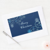 Weihnachts-Schneeflocke Frohe Weihnachtskleber Rechteckiger Aufkleber (Umschlag)