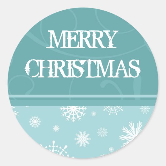 Weihnachts-Schneeflocke Frohe Weihnachtskleber Runder Aufkleber (Vorderseite)