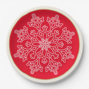 Weihnachts-Schneeflocke Nordic Papier Teller