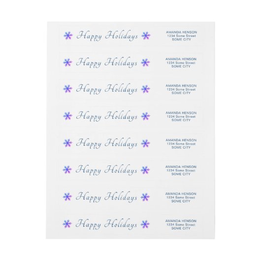 Weihnachts-Schneeflocke Personalisierter Urlaub (Bogen)