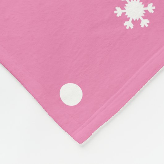 Weihnachts-Schneeflocke Rosa und Weißer Polka Dot Fleecedecke (Ecke)