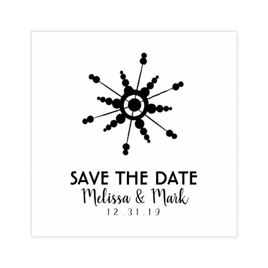 Weihnachts-Schneeflocke Save the Date Gummistempel (Prägung)