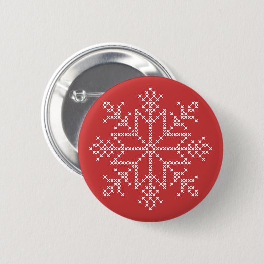 Weihnachts-Schneeflocke-Skandinavier Strickschnee Button (Vorne & Hinten)