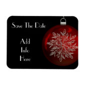 Weihnachts-Schneeflocke Speichern Sie das Date Mag Magnet (Horizontal)