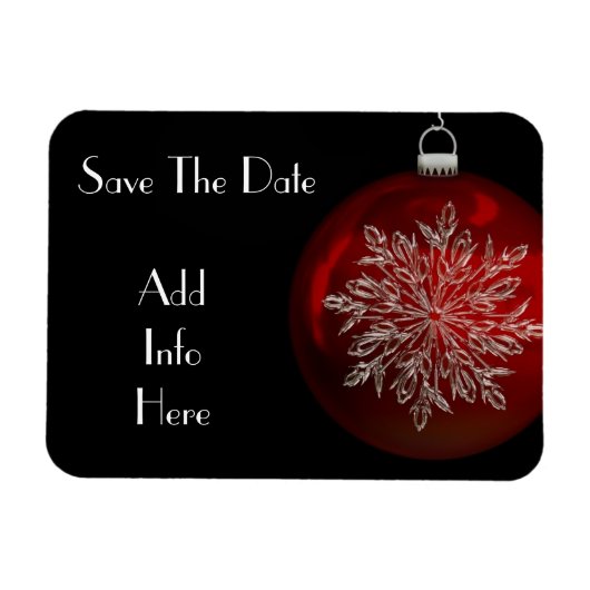Weihnachts-Schneeflocke Speichern Sie das Date Mag Magnet (Horizontal)