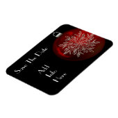 Weihnachts-Schneeflocke Speichern Sie das Date Mag Magnet (Linke Seite)
