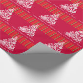 Weihnachts-Schneeflocken-Baum-Botschaft gemustert Geschenkpapier (Ecke)