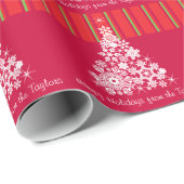 Weihnachts-Schneeflocken-Baum-Botschaft gemustert Geschenkpapier (Rolleneckpunkt)