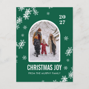 Weihnachts-Schneeflocken-Bogen-Muster Familienfoto Feiertagspostkarte