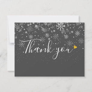 Weihnachts-Schneeflocken Business Elegant Schrift Dankeskarte