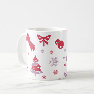 Weihnachts-Schneeflocken-, Engel- und Baum-Muster  Kaffeetasse