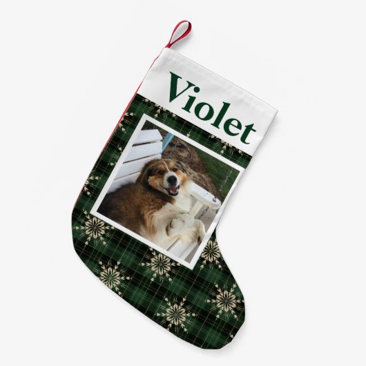 Weihnachts-Schneeflocken Foto Klein C Kinder oder Kleiner Weihnachtsstrumpf (Vorderansicht (hängend))