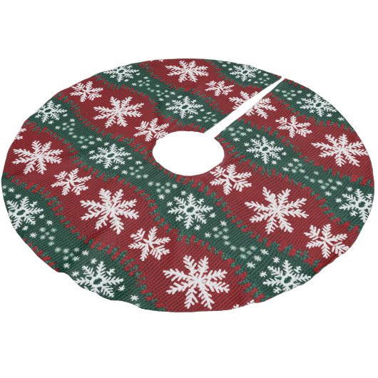 Weihnachts-Schneeflocken-Imitate Gezwirnt Rotes Gr Polyester Weihnachtsbaumdecke (Schrägansicht)