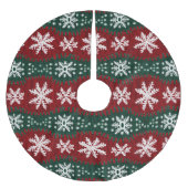 Weihnachts-Schneeflocken-Imitate Gezwirnt Rotes Gr Polyester Weihnachtsbaumdecke (Vorderseite)