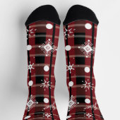 Weihnachts-Schneeflocken-Karo-Schrift-Name Socken (Oben)