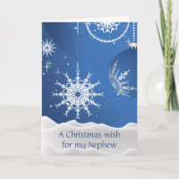 Weihnachts-Schneeflocken-Karte für Neffe