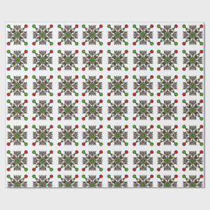 Weihnachts-Schneeflocken-Mandala Geschenkpapier