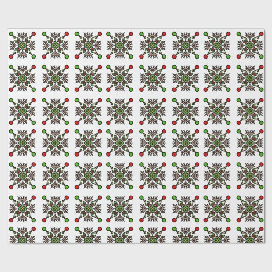 Weihnachts-Schneeflocken-Mandala Geschenkpapier (Flach)