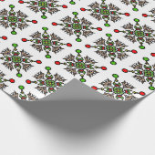 Weihnachts-Schneeflocken-Mandala Geschenkpapier (Ecke)