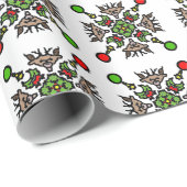 Weihnachts-Schneeflocken-Mandala Geschenkpapier (Rolleneckpunkt)