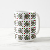 Weihnachts-Schneeflocken-Mandala Kaffeetasse (VorderseiteRechts)