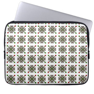 Weihnachts-Schneeflocken-Mandala Laptopschutzhülle