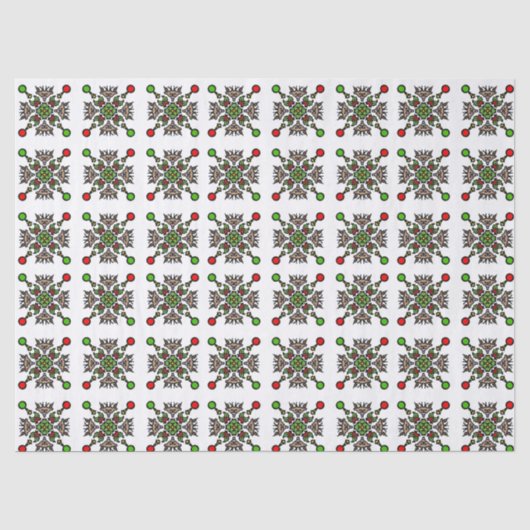 Weihnachts-Schneeflocken-Mandala Seidenpapier (Vorderseite)