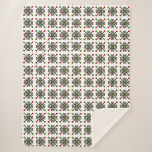 Weihnachts-Schneeflocken-Mandala Sherpadecke