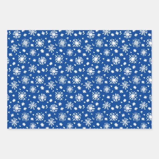 Weihnachts-Schneeflocken mit gefliestem Muster Geschenkpapier Set (Vorderseite 3)