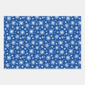 Weihnachts-Schneeflocken mit gefliestem Muster Geschenkpapier Set (Vorderseite)