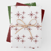 Weihnachts-Schneeflocken Muster festlich Rot Grün Geschenkpapier Set (Beispiel)
