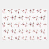 Weihnachts-Schneeflocken Muster festlich Rot Grün Geschenkpapier Set (Vorderseite)