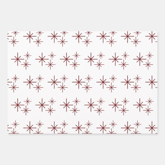 Weihnachts-Schneeflocken Muster festlich Rot Grün Geschenkpapier Set (Vorderseite)