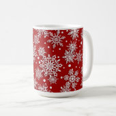 Weihnachts-Schneeflocken-Muster Kaffeetasse (VorderseiteRechts)