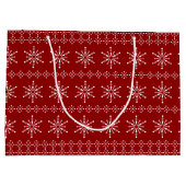 Weihnachts-Schneeflocken-Muster - kundenspezifisch Große Geschenktüte (Rückseite)