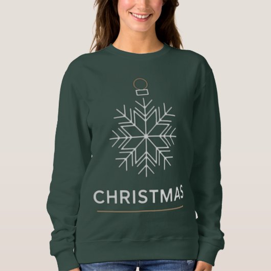 Weihnachts-Schneeflocken-Ornament Sweatshirt (Vorderseite)