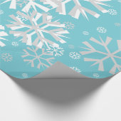 Weihnachts-Schneeflocken Papier-Aqua Geschenkpapier (Ecke)