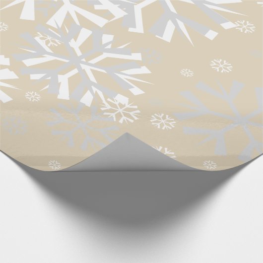 Weihnachts-Schneeflocken-Papier-Beige Geschenkpapier (Ecke)