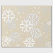 Weihnachts-Schneeflocken-Papier-Beige Geschenkpapier (Flach)