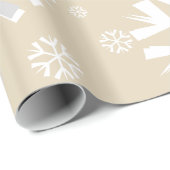 Weihnachts-Schneeflocken-Papier-Beige Geschenkpapier (Rolleneckpunkt)
