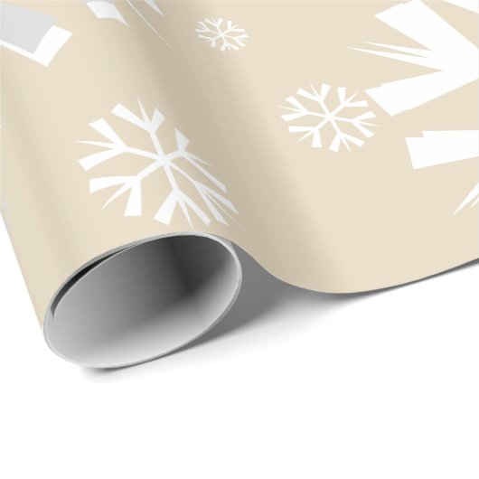 Weihnachts-Schneeflocken-Papier-Beige Geschenkpapier (Rolleneckpunkt)