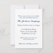 Weihnachts-Schneeflocken-Party Einladung blau (Rückseite)