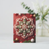 Weihnachts-Schneeflocken Postkarte (Stehend Vorderseite)