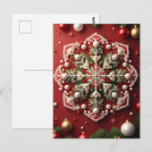 Weihnachts-Schneeflocken Postkarte (Vorne/Hinten)