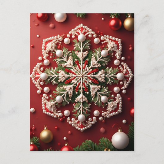 Weihnachts-Schneeflocken Postkarte (Vorderseite)