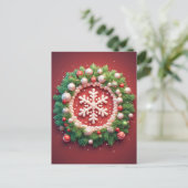 Weihnachts-Schneeflocken Postkarte (Stehend Vorderseite)