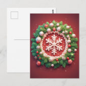 Weihnachts-Schneeflocken Postkarte (Vorne/Hinten)