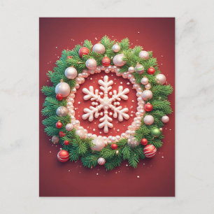 Weihnachts-Schneeflocken Postkarte